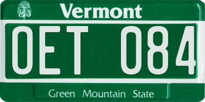 VT license plate OET084