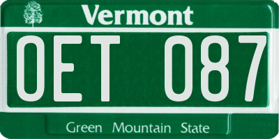 VT license plate OET087