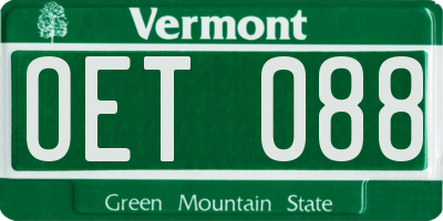VT license plate OET088