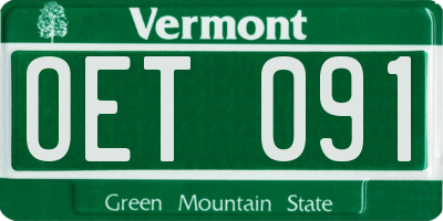 VT license plate OET091