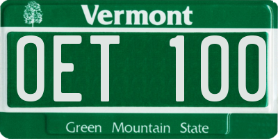 VT license plate OET100