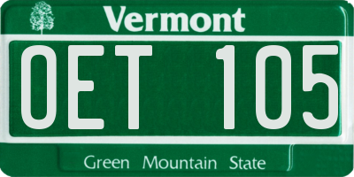 VT license plate OET105