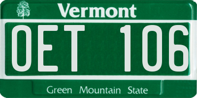 VT license plate OET106