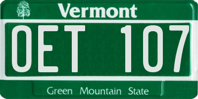 VT license plate OET107