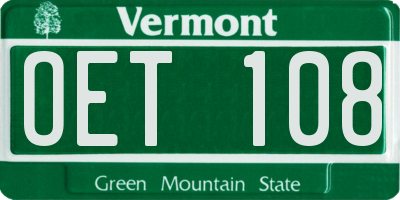 VT license plate OET108