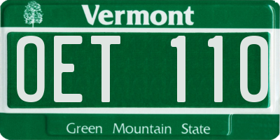 VT license plate OET110
