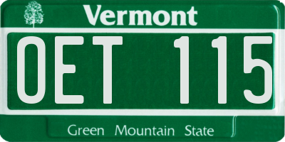 VT license plate OET115