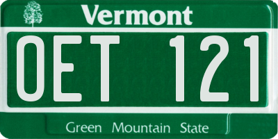 VT license plate OET121