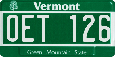 VT license plate OET126
