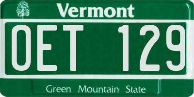 VT license plate OET129