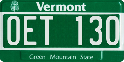 VT license plate OET130
