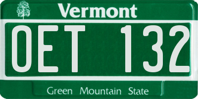 VT license plate OET132
