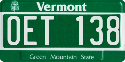 VT license plate OET138