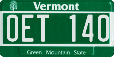 VT license plate OET140