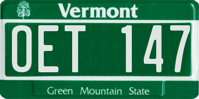 VT license plate OET147