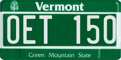VT license plate OET150