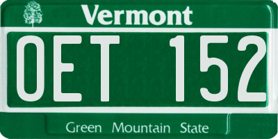 VT license plate OET152