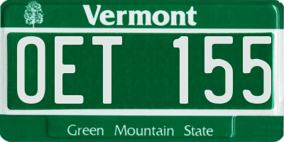 VT license plate OET155