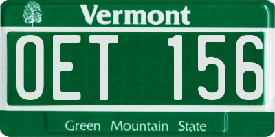 VT license plate OET156