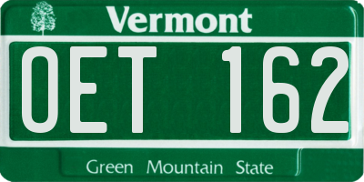 VT license plate OET162
