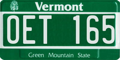 VT license plate OET165
