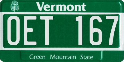 VT license plate OET167
