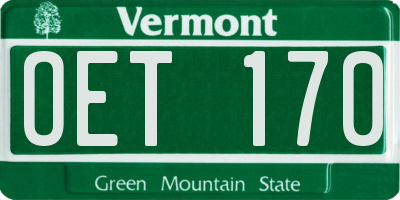 VT license plate OET170