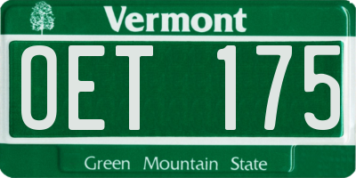 VT license plate OET175