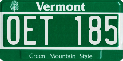 VT license plate OET185