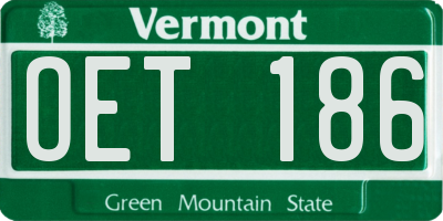 VT license plate OET186