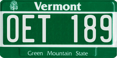 VT license plate OET189