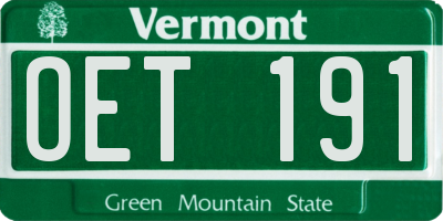 VT license plate OET191