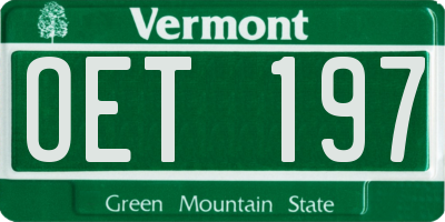 VT license plate OET197