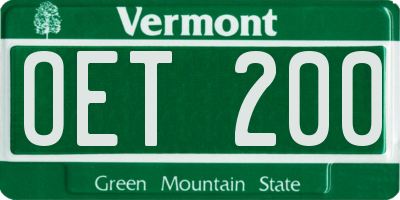 VT license plate OET200