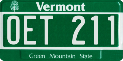VT license plate OET211