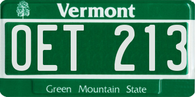 VT license plate OET213