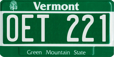 VT license plate OET221