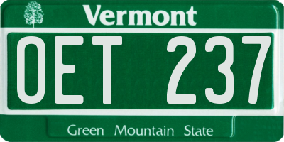 VT license plate OET237