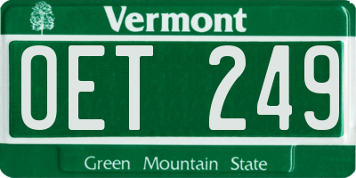 VT license plate OET249