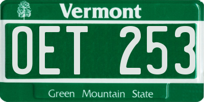 VT license plate OET253