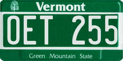 VT license plate OET255