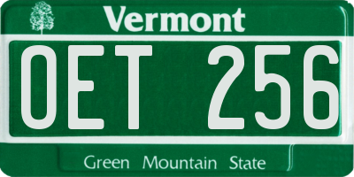 VT license plate OET256