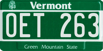 VT license plate OET263