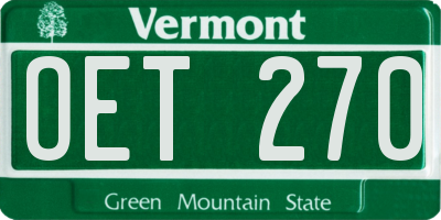 VT license plate OET270