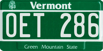 VT license plate OET286