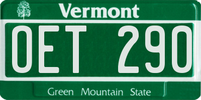 VT license plate OET290