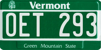 VT license plate OET293