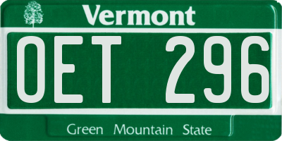 VT license plate OET296