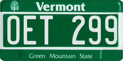 VT license plate OET299