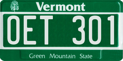 VT license plate OET301